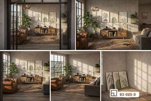 Tranh lá cây nghệ thuật - Bản giao hưởng thiên nhiên mang đậm dấu ấn đương đại B3 025 D m8 tranh la cay nghe thuat goc nhin da chieu an tuong xuongtranhcanvas