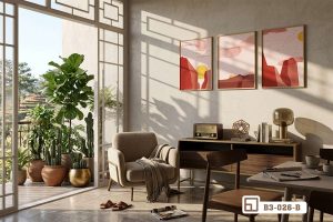 Tranh phong cảnh hoàng hôn - Khoảnh khắc giao mùa chạm đến những rung cảm sâu kín B3 026 B m6 tranh phong canh hoang hon treo phong an sang trong xuongtranhcanvas