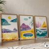B3 028 B Tranh Canvas Phong Cảnh Trừu Tượng Tông Màu Pastel Hiện Đại Sang Trọng m1