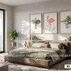 Tranh Canvas Hồng Hạc Và Lá Nhiệt Đới Tươi Mát Mã-B3-029-A B3 029 A Tranh Canvas Hồng Hạc Và Lá Nhiệt Đới Tươi Mát m1