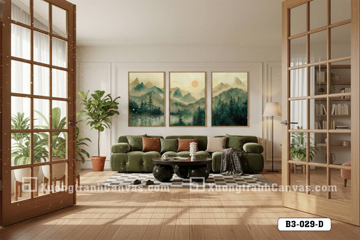 B3 029 D Tranh Canvas Phong Cảnh Núi Rừng Tông Xanh Lá Trầm Sâu Lắng Sang Trọng m7 B3 029 D Tranh Canvas Phong Cảnh Núi Rừng Tông Xanh Lá Trầm Sâu Lắng Sang Trọng m7