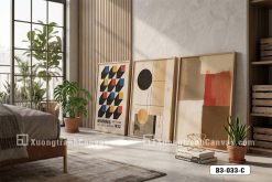 B3 033 C Tranh Canvas Hình Học Bauhaus Đa Sắc Trang Trí Không Gian Đương Đại m1