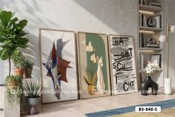 B3 040 C Tranh Canvas Nghệ Thuật Đa Sắc Thái Chú Mèo Và Chữ Typography m5