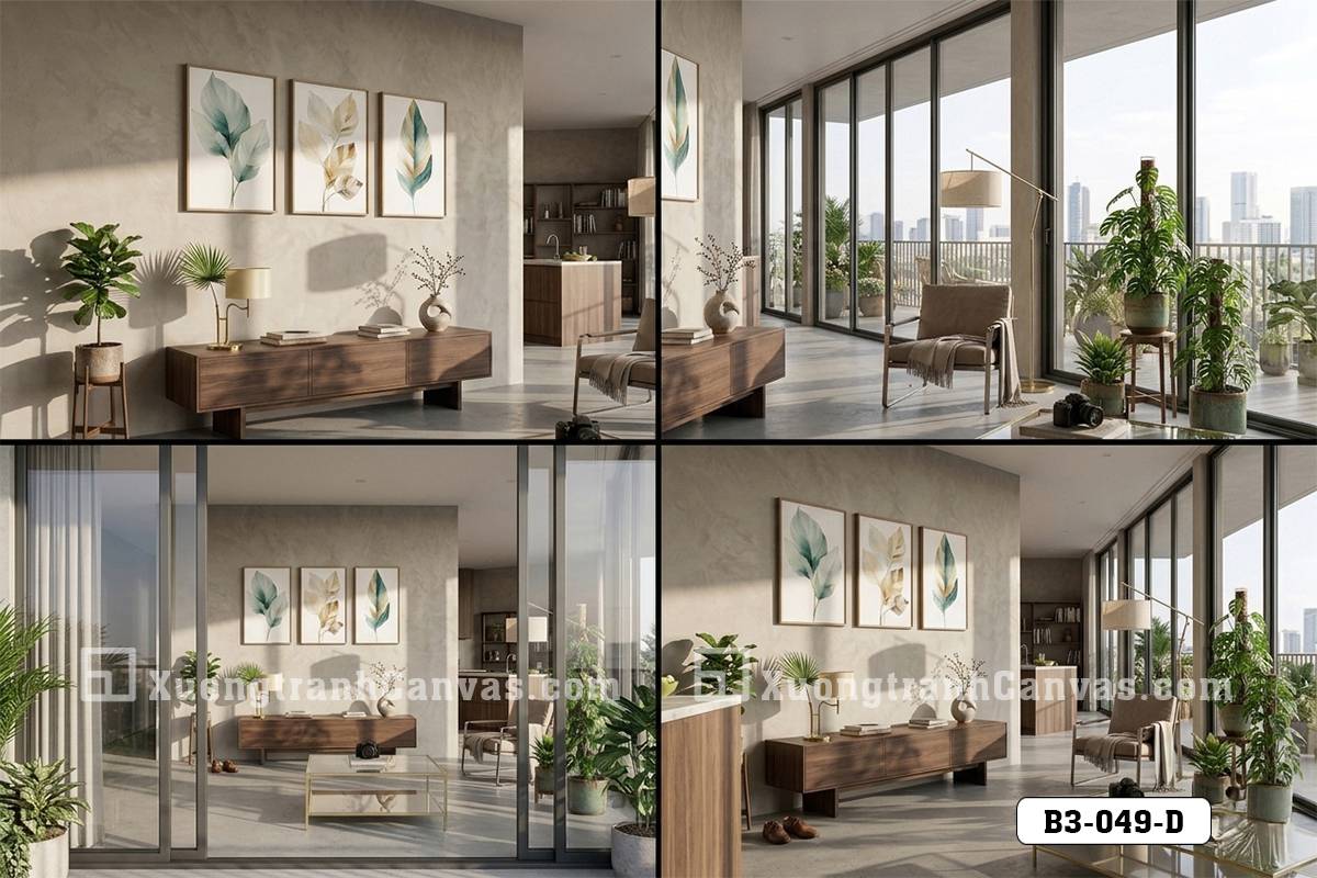 Tranh Canvas Trừu Tượng Line Art Tối Giản Thanh Lịch