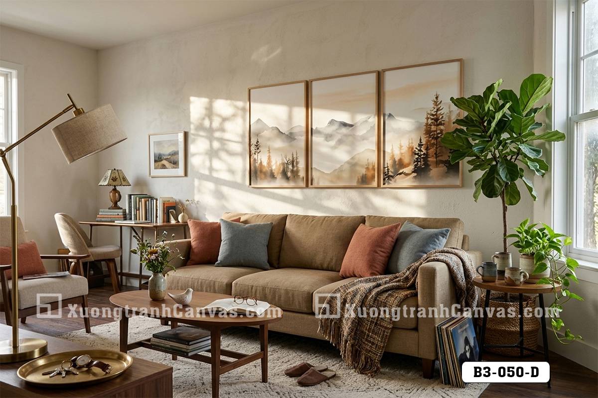 B3 050 D Tranh Canvas Nghệ Thuật Núi Non Sương Mờ Tông Màu Đất Ấm Áp Hiện Đại m7 B3 050 D Tranh Canvas Nghệ Thuật Núi Non Sương Mờ Tông Màu Đất Ấm Áp Hiện Đại m7