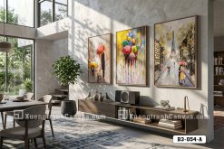 B3 054 A Tranh Canvas Nghệ Thuật Paris Dưới Mưa Sắc Màu Ấn Tượng Sang Trọng m4