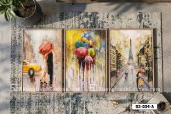B3 054 A Tranh Canvas Nghệ Thuật Paris Dưới Mưa Sắc Màu Ấn Tượng Sang Trọng m5