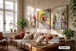 B3 054 A Tranh Canvas Nghệ Thuật Paris Dưới Mưa Sắc Màu Ấn Tượng Sang Trọng m7