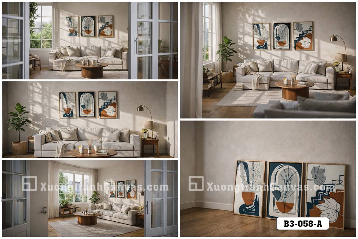Tranh Canvas Trừu Tượng Thực Vật Đương Đại-Bản Giao Hưởng Màu Sắc