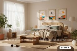 B3 069 B Tranh Canvas Mặt Trời Và Mặt Trăng Nghệ Thuật Trừu Tượng Tối Giản m4