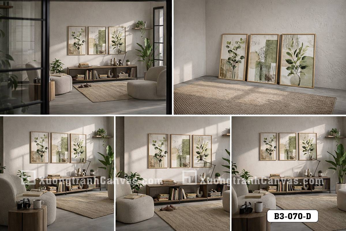 Bộ Tranh Canvas Thực Vật Đương Đại-Ngôn Ngữ Của Ánh Sáng Và Hình Khối