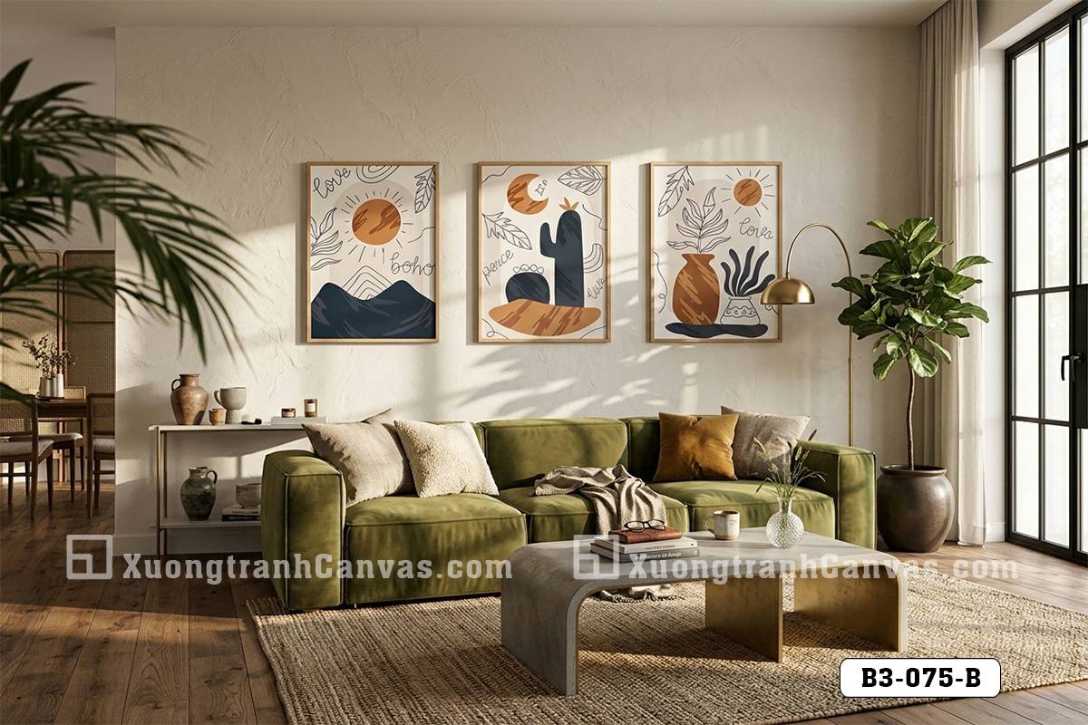 B3 075 B Tranh Canvas Boho Thiên Nhiên Tông Màu Đất Bộ 3 Bức Nghệ Thuật m7 B3 075 B Tranh Canvas Boho Thiên Nhiên Tông Màu Đất Bộ 3 Bức Nghệ Thuật m7