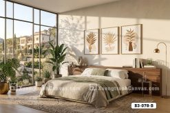 B3 078 B Tranh Canvas Boho Thực Vật Tông Màu Be Nâu Đất Tối Giản Hiện Đại m4