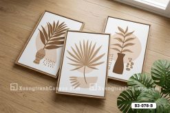 B3 078 B Tranh Canvas Boho Thực Vật Tông Màu Be Nâu Đất Tối Giản Hiện Đại m5