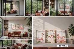 Tranh Canvas Bộ Ba Chim Hồng Hạc Phong Cách Tropical Rực Rỡ Cho Phòng Ngủ Mã-B3-089-A B3 089 A Tranh Canvas Bộ Ba Chim Hồng Hạc Phong Cách Tropical Rực Rỡ Cho Phòng Ngủ m3