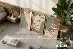 Tranh Canvas Nghệ Thuật Line Art Mặt Người Tông Xanh Rêu Cam Đất Hiện Đại Mã-B3-090-A B3 090 A Tranh Canvas Nghệ Thuật Line Art Mặt Người Tông Xanh Rêu Cam Đất Hiện Đại m4