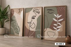 Tranh Canvas Nghệ Thuật Line Art Mặt Người Tông Xanh Rêu Cam Đất Hiện Đại Mã-B3-090-A B3 090 A Tranh Canvas Nghệ Thuật Line Art Mặt Người Tông Xanh Rêu Cam Đất Hiện Đại m5