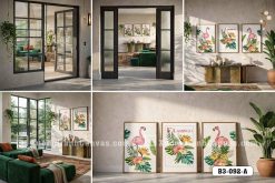 Bộ Tranh Canvas Hồng Hạc Nhiệt Đới Sắc Màu Rực Rỡ Đẳng Cấp Mã-B3-092-A B3 092 A Bộ Tranh Canvas Hồng Hạc Nhiệt Đới Sắc Màu Rực Rỡ Đẳng Cấp m3