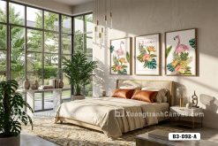 Bộ Tranh Canvas Hồng Hạc Nhiệt Đới Sắc Màu Rực Rỡ Đẳng Cấp Mã-B3-092-A B3 092 A Bộ Tranh Canvas Hồng Hạc Nhiệt Đới Sắc Màu Rực Rỡ Đẳng Cấp m4