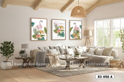 Bộ Tranh Canvas Hồng Hạc Nhiệt Đới Sắc Màu Rực Rỡ Đẳng Cấp Mã-B3-092-A B3 092 A Bộ Tranh Canvas Hồng Hạc Nhiệt Đới Sắc Màu Rực Rỡ Đẳng Cấp m5