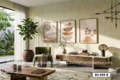 B3 094 B Tranh Canvas Boho Trừu Tượng Tông Cam Đất Decor Phòng Ngủ m2