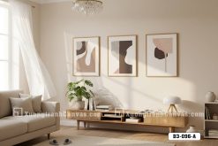 B3 096 A Tranh Canvas Bộ 3 Trừu Tượng Tông Màu Earth Tone Phong Cách Minimalist m4
