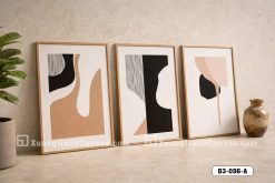 B3 096 A Tranh Canvas Bộ 3 Trừu Tượng Tông Màu Earth Tone Phong Cách Minimalist m5