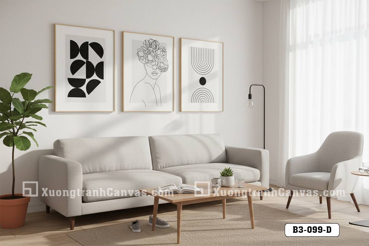 B3 099 D Tranh Canvas Bộ 3 Trừu Tượng Line Art Tông Trắng Đen Hiện Đại m7 B3 099 D Tranh Canvas Bộ 3 Trừu Tượng Line Art Tông Trắng Đen Hiện Đại m7