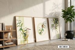 Tranh Canvas Chim Và Hoa Nghệ Thuật Zen Hiện Đại Tông Xanh Lá Mã-B3-100-B B3 100 B Tranh Canvas Chim Và Hoa Nghệ Thuật Zen Hiện Đại Tông Xanh Lá m4