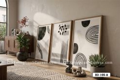 B3 105 A Tranh Canvas Nghệ Thuật Trừu Tượng Đen Trắng Tối Giản Hiện Đại Nordic m2