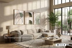 B3 111 D Bộ 3 Tranh Canvas Trừu Tượng Xanh Rêu Phong Cách Tối Giản Hiện Đại m1