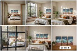 B3 113 B Bộ 3 Tranh Canvas Phong Cảnh Đêm Tĩnh Lặng Nghệ Thuật Hiện Đại m3