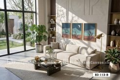 B3 113 B Bộ 3 Tranh Canvas Phong Cảnh Đêm Tĩnh Lặng Nghệ Thuật Hiện Đại m4