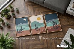 B3 113 B Bộ 3 Tranh Canvas Phong Cảnh Đêm Tĩnh Lặng Nghệ Thuật Hiện Đại m5