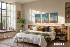 B3 113 B Bộ 3 Tranh Canvas Phong Cảnh Đêm Tĩnh Lặng Nghệ Thuật Hiện Đại m6