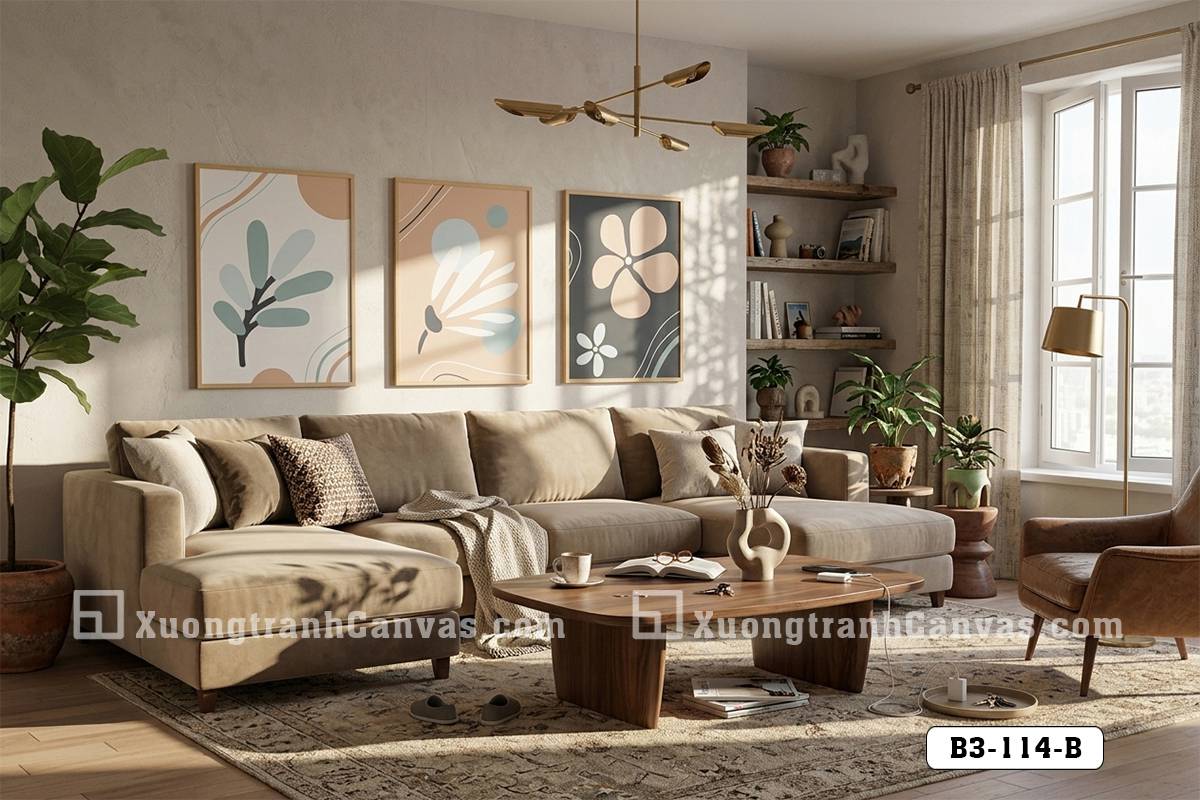 B3 114 B Tranh Canvas Nghệ Thuật Trừu Tượng Hoa Lá Tối Giản Tông Màu Pastel Modern m7 B3 114 B Tranh Canvas Nghệ Thuật Trừu Tượng Hoa Lá Tối Giản Tông Màu Pastel Modern m7