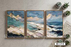 Tranh Canvas Nghệ Thuật Trừu Tượng Đại Dương Tông Xanh Vàng Sang Trọng Mã-B3-117-D B3 117 D Tranh Canvas Nghệ Thuật Trừu Tượng Đại Dương Tông Xanh Vàng Sang Trọng m5