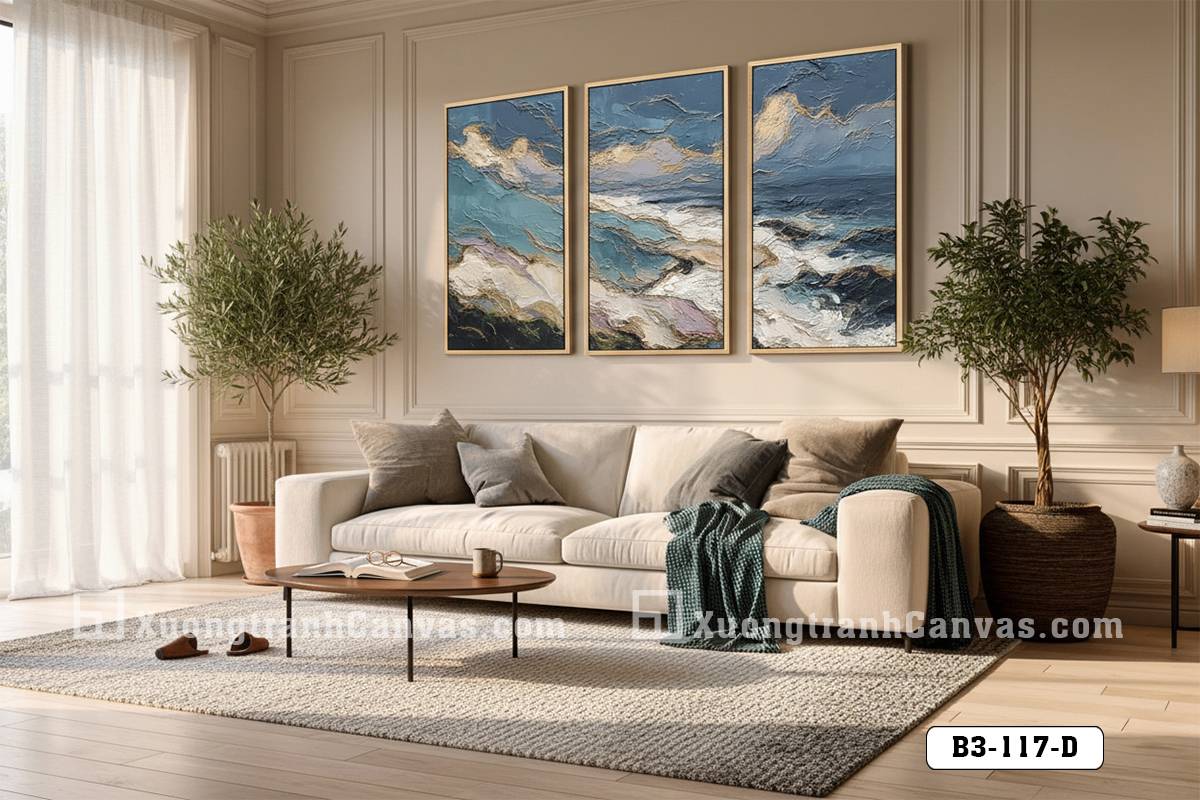 B3 117 D Tranh Canvas Nghệ Thuật Trừu Tượng Đại Dương Tông Xanh Vàng Sang Trọng m7 B3 117 D Tranh Canvas Nghệ Thuật Trừu Tượng Đại Dương Tông Xanh Vàng Sang Trọng m7