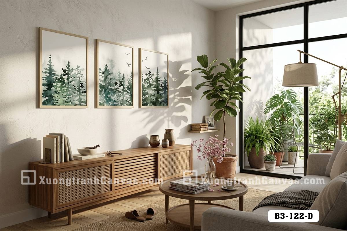 B3 122 D Tranh Canvas Màu Nước Rừng Thông Sương Mờ Tông Xanh Lá Hiện Đại m7 B3 122 D Tranh Canvas Màu Nước Rừng Thông Sương Mờ Tông Xanh Lá Hiện Đại m7