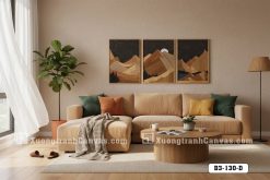 Tranh Canvas Núi Gỗ Trừu Tượng Tông Vàng Đen Sang Trọng Mã-B3-130-D B3 130 D Tranh Canvas Núi Gỗ Trừu Tượng Tông Vàng Đen Sang Trọng m6