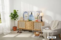 B3 139 D Tranh Canvas Cô Gái Và Hoa Tulip Xanh m2
