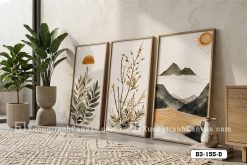 B3 155 D Tranh Canvas Boho Trừu Tượng Tông Đất Ấm Áp Cho Không Gian Sống Chậm m1