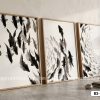 Tranh Canvas Cửu Ngư Quần Hội Thủy Mặc Đen Trắng Nghệ Thuật Mã-B3-162-A B3 162 A Tranh Canvas Cửu Ngư Quần Hội Thủy Mặc Đen Trắng Nghệ Thuật m1