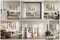 Tranh Canvas Cửu Ngư Quần Hội Thủy Mặc Đen Trắng Nghệ Thuật Mã-B3-162-A B3 162 A Tranh Canvas Cửu Ngư Quần Hội Thủy Mặc Đen Trắng Nghệ Thuật m3