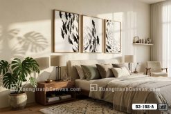 Tranh Canvas Cửu Ngư Quần Hội Thủy Mặc Đen Trắng Nghệ Thuật Mã-B3-162-A B3 162 A Tranh Canvas Cửu Ngư Quần Hội Thủy Mặc Đen Trắng Nghệ Thuật m6