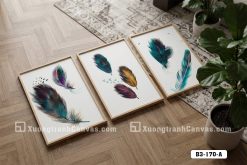B3 170 A Tranh Canvas Lông Vũ Đa Sắc Vũ Điệu Của Sự Tự Do Và Thanh Thản m5