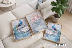 Tranh Canvas Chim Công Và Hoa Hồng 3D Sang Trọng Qúy Phái Mã-B3-174-A B3 174 A Tranh Canvas Chim Công Và Hoa Hồng 3D Sang Trọng Qúy Phái m5