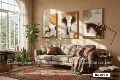 Tranh Canvas Bộ Ba Linh Vật Tam Hợp Thịnh Vượng Vàng Gold Mã-B3-204-A B3 204 A Tranh Canvas Bộ Ba Linh Vật Tam Hợp Thịnh Vượng Vàng Gold m7