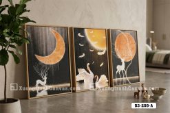 Tranh Canvas Nghệ Thuật Trăng Vàng Và Linh Vật Thanh Cao Sang Trọng Mã-B3-209-A B3 209 A Tranh Canvas Nghệ Thuật Trăng Vàng Và Linh Vật Thanh Cao Sang Trọng m4