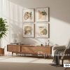 B4 004 A Tranh Canvas Trừu Tượng Boho Hiện Đại Hình Khối Và Lá Sắc Màu m1